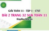 Giải bài 2 trang 32 Toán 11 tập 1 SGK Chân trời sáng tạo